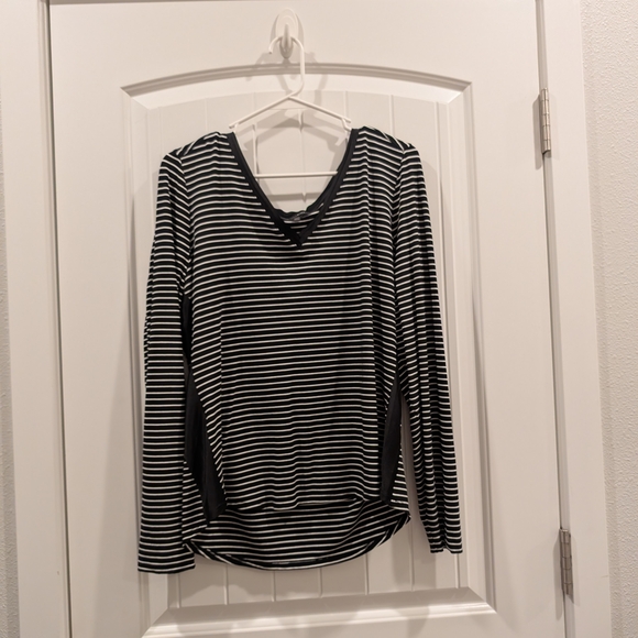 White House Black Market Tops - White House Black Market Monochrome Striped Blouse